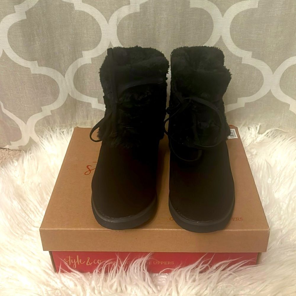 Style &co suede uppers black zijune size 8